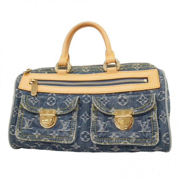 Louis Vuitton Monogram Denim Neo Speedy Handbag M95019 Blue Women's - Picture 1 of 10